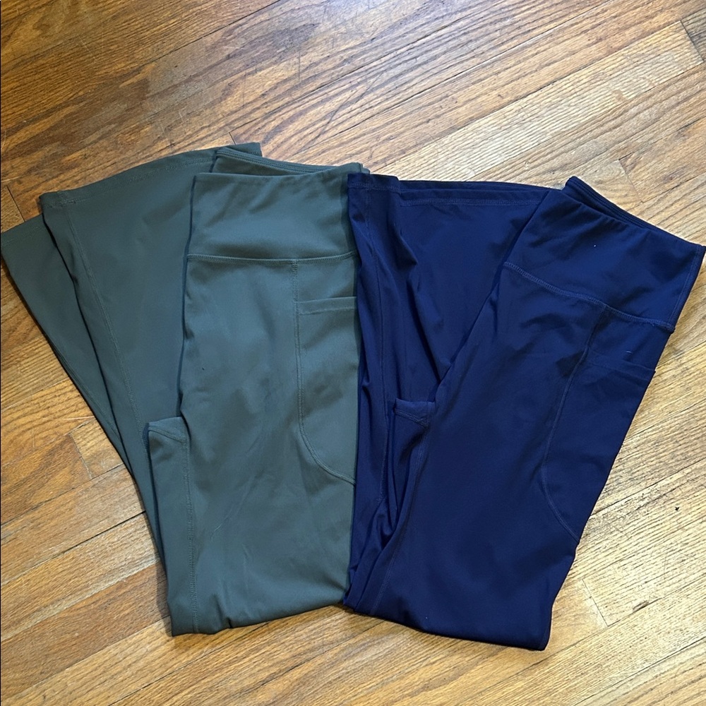 Olive and Navy Leggings Set